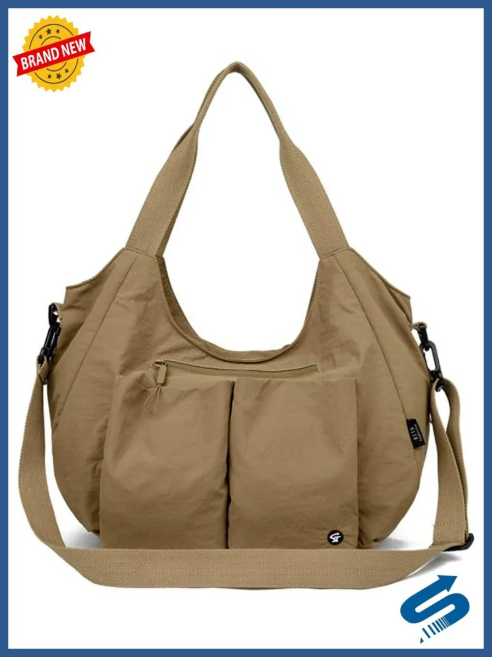 Waterproof Nylon Slouchy Hobo Tote Bag Crossbody Shoulder Bag Work Commute